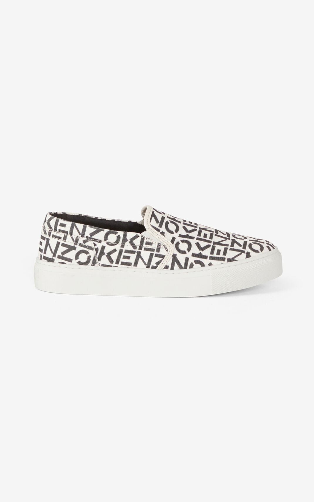 Baskets Kenzo Femme K Skate Monogram laceless Grise OTWEM-9564